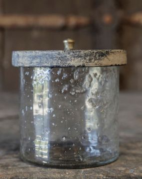 Picture of Glazen potje met deksel Grey finish M