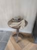 Picture of Authentieke stenen schaal rond met handvat beige