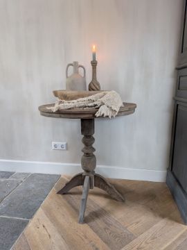 Picture of Authentieke stenen schaal rond met handvat beige | nr. 2
