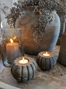 Picture of Houten waxinehouder Buru carve | Island Collection