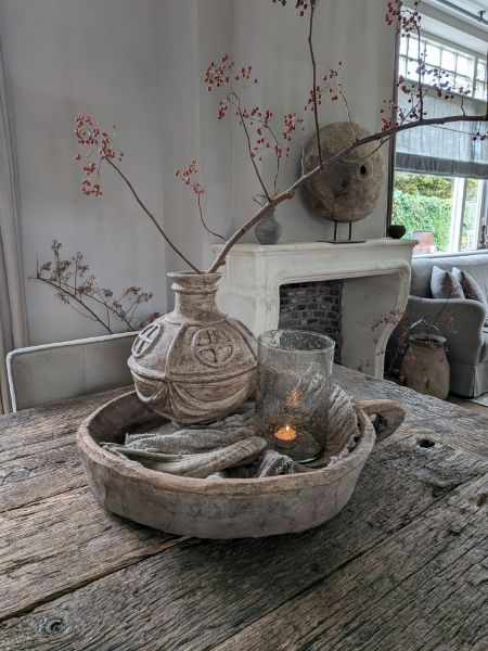 Picture of Unieke rustieke kruikpot old paper India