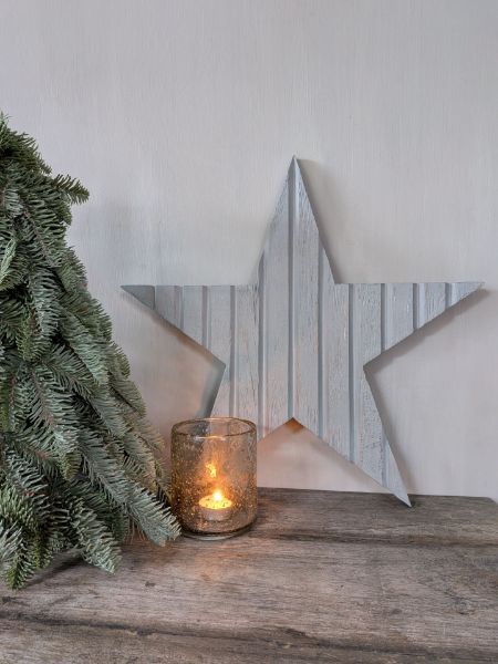 Picture of Houten ster oud grijs 48