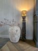 Picture of Baluster vloerlamp met beige linnen kap